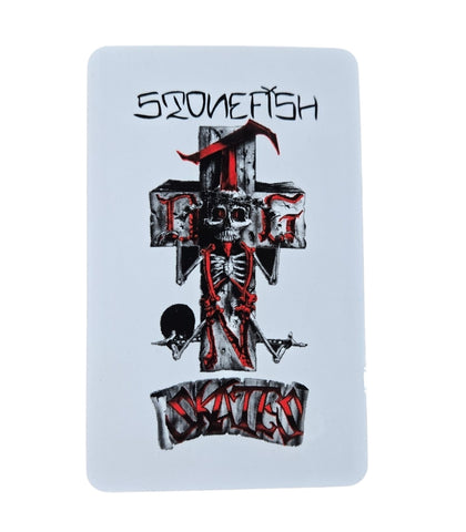 Dogtown STONEFISH STICKER 4" - WHITE RED