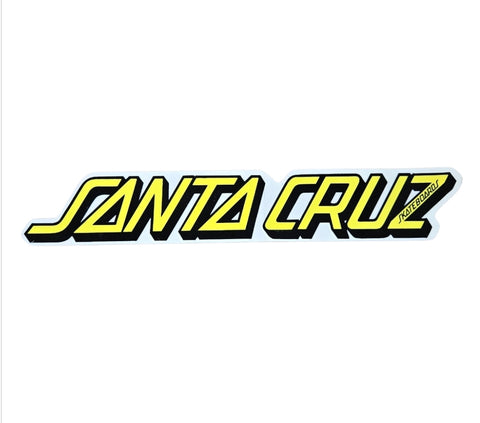 10.5" Vintage 80s Santa Cruz Classic Logo STICKER - YELLOW