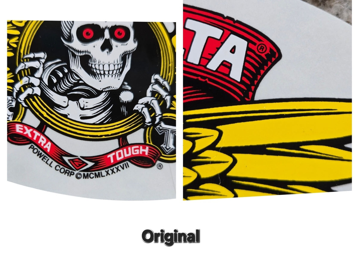 Vintage Powell Winged Ripper Sticker Set (set of 2)- CLEAR BACK ...
