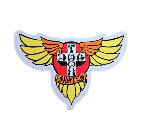 Dogtown WINGS Skateboard Sticker - CLEAR BACK