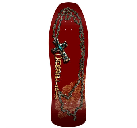 Powell Peralta Ray UnderHill CROSS Reissue Skateboard Deck - BURGUNDY GOLD FOIL