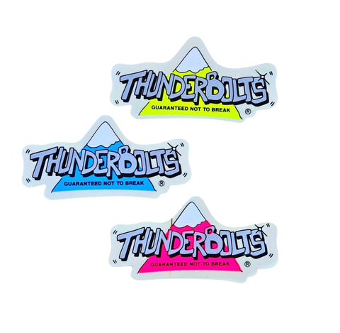 Vintage 80s Thunder Bolts STICKERS (set of 3) - YELOW BLUE PINK