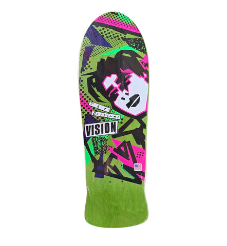 VISION Mark Gonzales GONZ reissue skateboard deck - GREEN STAIN PINK EYES