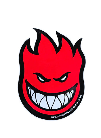 4.5" x 6" Vintage Spitfire Wheels Big Head Sticker - RED