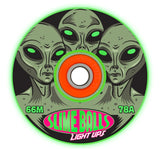 Alien Friends of Planet 9 SlimeBalls 66mm 78a with Bronson G2 bearings - GLOW IN THE DARK