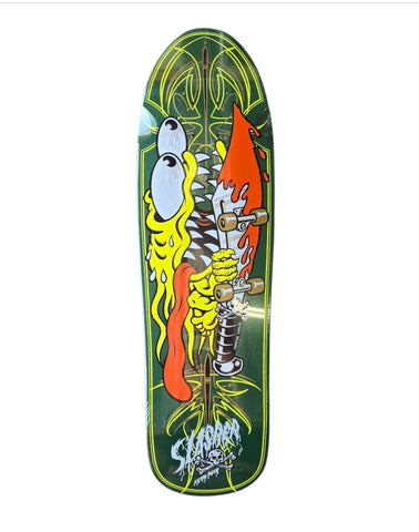 Santa Cruz KEITH MEEK PINSTRIPE Slasher Reissue Deck - METALLIC GREEN