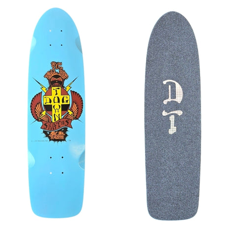 DogTown PC Tail Tap Classic Skateboard Deck with Custom DT Grip Job - LIGHT BLUE