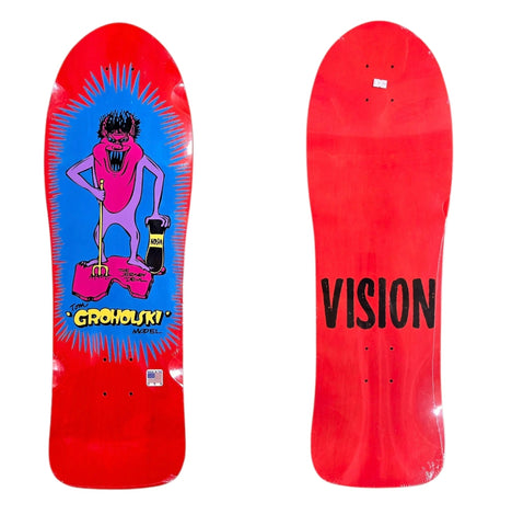 NEW Vision Tom Groholski Jersey Devil reissue Skateboard Deck Red/Blue
