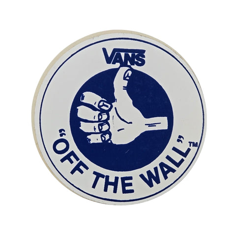 4" Vintage 80s VANS Off The Wall sticker THUMBS UP - DARK BLUE