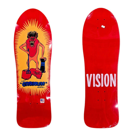 NEW Vision Tom Groholski Jersey Devil reissue Skateboard Deck Red/Yellow