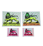 Vintage 80s Steve Steadham STICKER Set (4 pcs) - CLEAR BACK