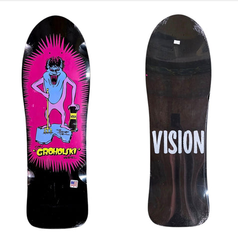 NEW Vision Tom Groholski Jersey Devil reissue Skateboard Deck Black/Pink