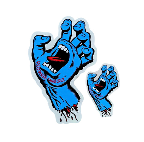 Vintage 80s Santa Cruz Screaming Hand STICKER (Set of 2) - CLEAR BACK