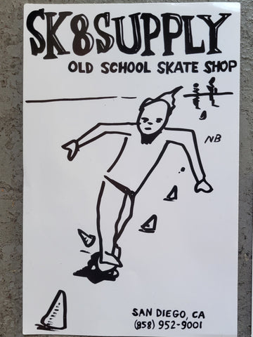 SK8SUPPLY Slalom Skateboard Sticker Art by NEIL BLENDER