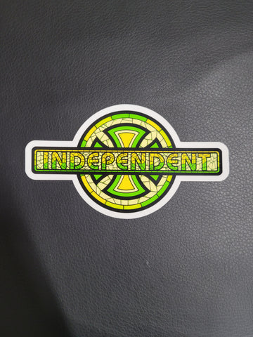 Independent STAINED GLASS STICKER - 5" GREEN