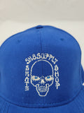 SK8SUPPLY Wes Humpston Skull Logo snap back hat - BLUE SILVER