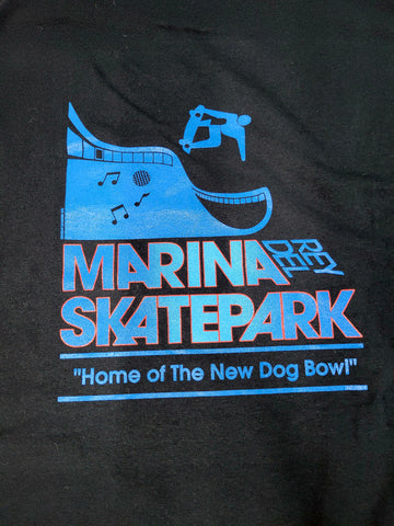 Marina Del Rey Skate Park LONG SLEEVE POCKET T shirt - BLACK LG