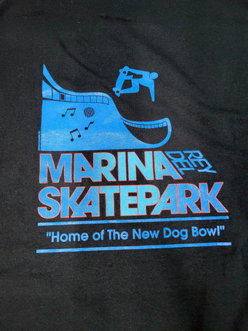 Marina Del Rey Skate Park LONG SLEEVE POCKET T shirt - BLACK XXL