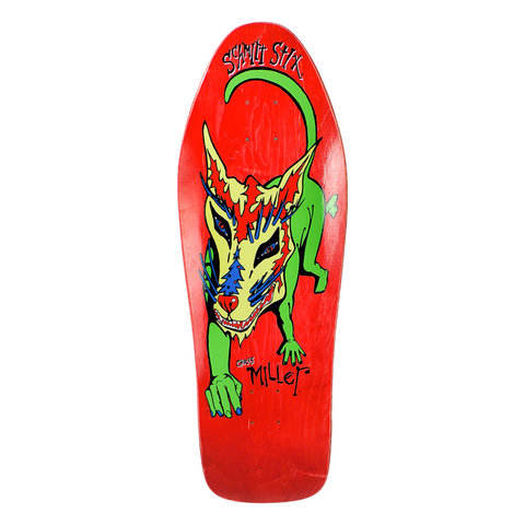 Schmitt Stix Chris Miller Full Size Reissue Skateboard Deck DOG - RED