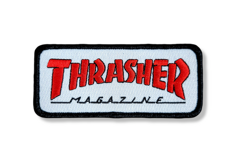 Thrasher logo PATCH 4"- WHITE