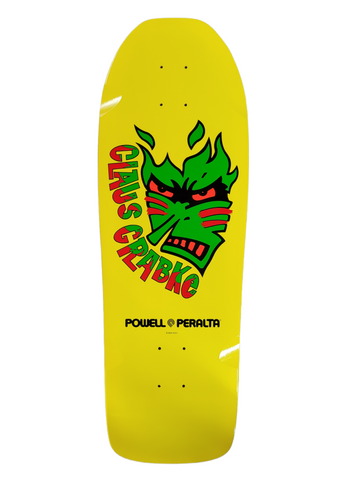 Sale - Powell Peralta CLAUS GRABKE MASK reissue skateboard deck- YELLOW