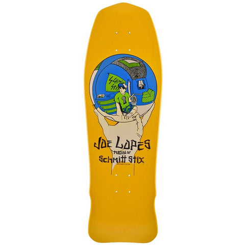 Schmitt Stix JOE LOPES CRYSTAL BALL reissue Skateboard Deck - YELLOW