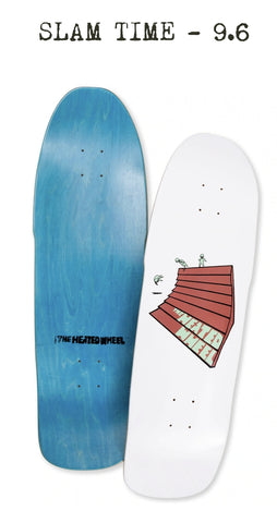 Neil Blender Heated Wheel SLAM TIME skateboard deck - WHITE