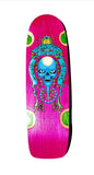 SK8supply Wes Humpston Art Crystal Skull 36" Skateboard - PINK / BLUE BANNER