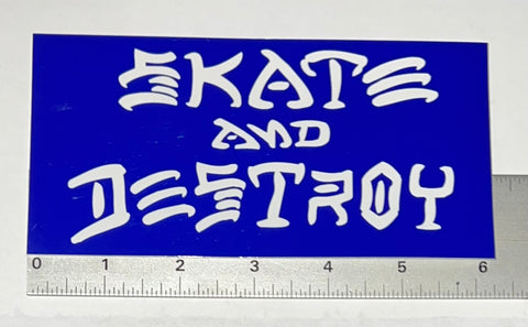 Thrasher Skate and Destroy Skateboard Sticker BLUE