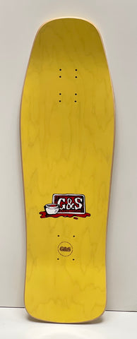 Custom name yellow swiss cheese skateboard deck