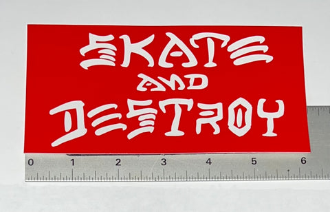 Thrasher Skate and Destroy Skateboard Sticker RED