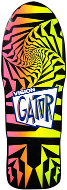 Vision GATOR II reissue skateboard deck - BLACK PINK YELLOW FADE